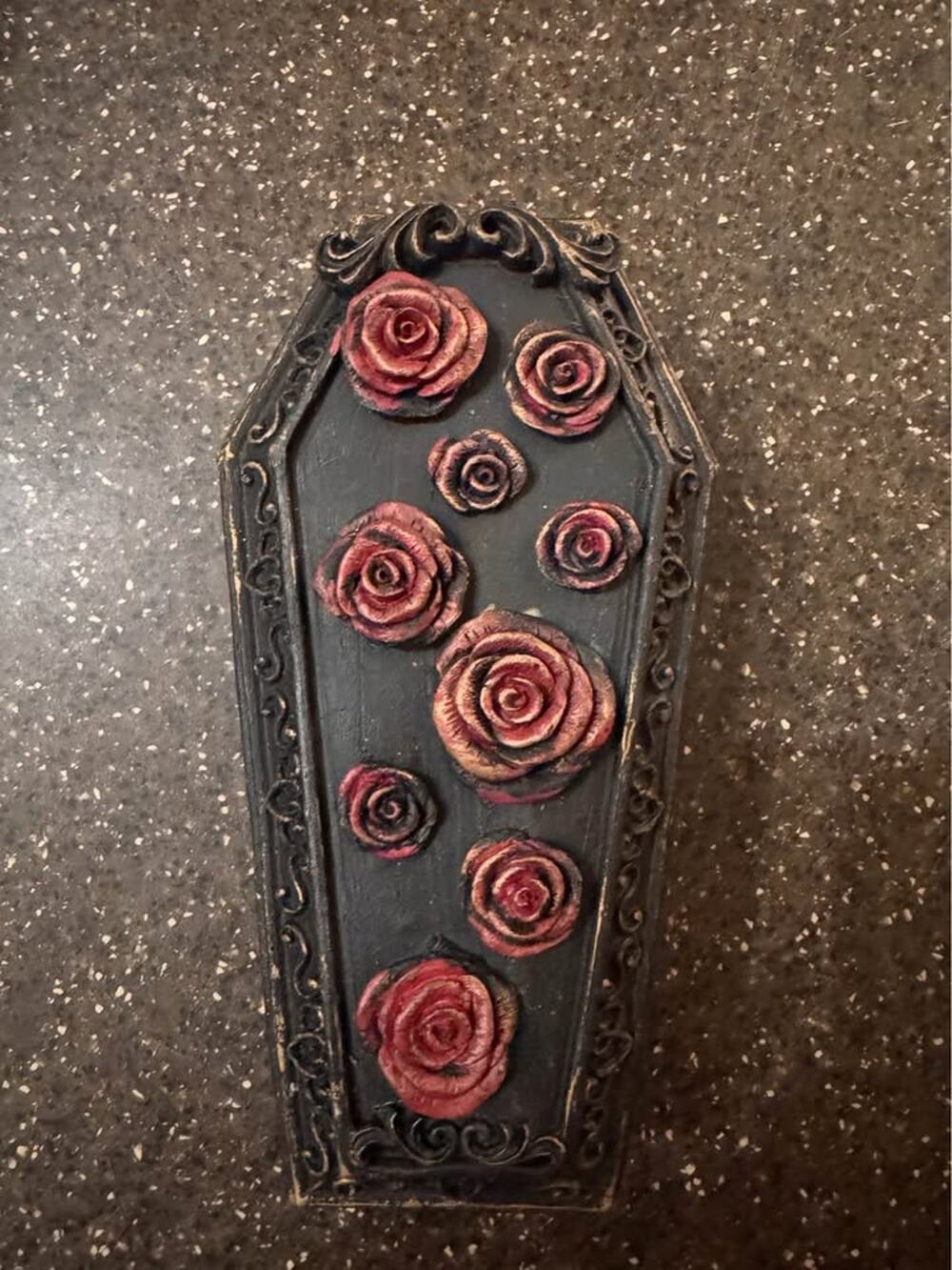 Rose coffin Halloween decor